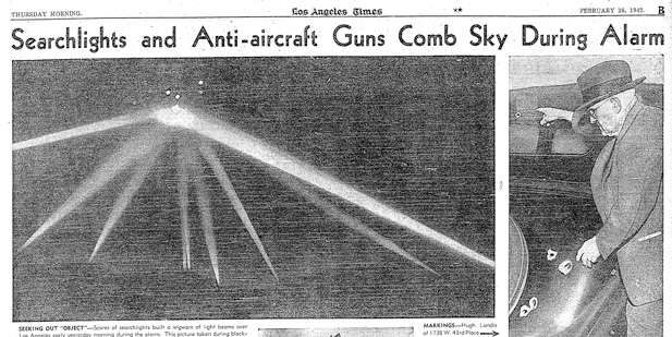 Imagen de Los Ángeles Times de la Batalla. ¿OVNI?